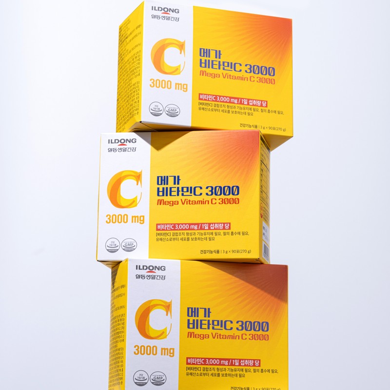 ILDONG 메가 비타민C 3000mg 고함량 순수 비타민C 100% (3개월분), 270g,