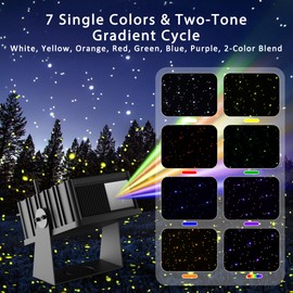 AIRIVO Outdoor Star Laser Projector, App & Remote Control 7 Colors Motion Smart Firefly Lights Christmas Snowflake Projector, 8 Lighting Effects Fairy Light Projector for Holiday Decor Garden Light