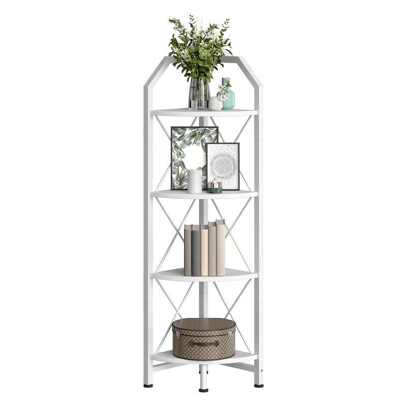 CHOEZON 4-Tier Corner Shelf, Industrial Corner Bookshelf, 47.6" Corner Storage