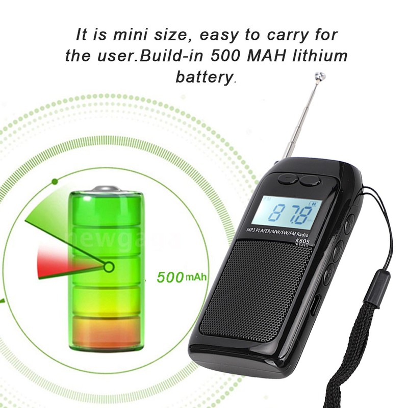 Mini FM Radio Pocket FM MW Radio Receiver Digital Tuning