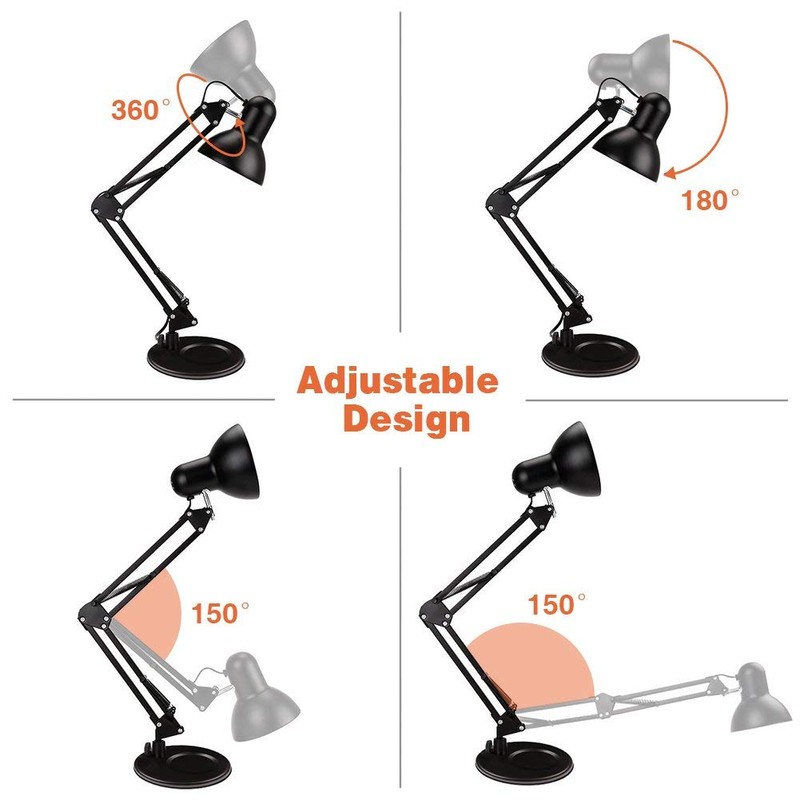 ShellKingdom Architect Task Lamp, Adjustable Swing Arm Desk Lamp with