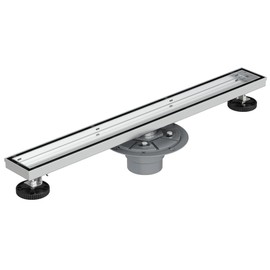 Neodrain 18-Inch Brushed Linear Shower Drain, 2-in-1 Flat & Tile Insert Cover, Stainless Steel Linear Drain, Brushed Rectangle Shower Floor Drain with Hair Strainer, Shower Drain Base