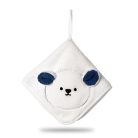 Iensen Microfiber Hanging Hand Towel – 12" x 12", Super Absorbent, Quick-Drying, Soft Plush with Loop for Bathroom & Kitchen (White)