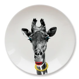 Mustard M12006D Flat plate round Wild dining giraffe Gina Ceramics White D23 x H2 cm