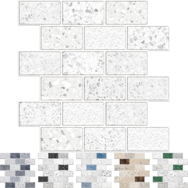 Urcolor 10-Sheet Peel and Stick Backsplash for Kitchen,12"x12