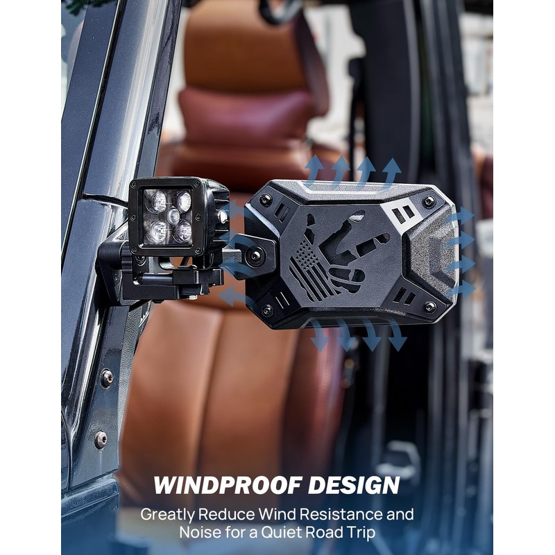 JOYTUTUS Mirrors Doors Off Doors On Compatible with Wrangler TJ