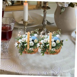 Hohopeti Mini Picnic Basket Tiny Basket with Small Handle for Favors Wedding Party Home Garden Decor
