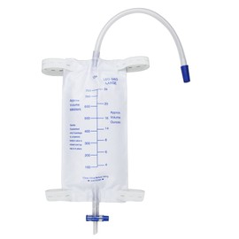 Pack of 5 750 ml Leg Bags Urine Drainage Bag Urine Collection Bag Drainage Bag with 2 Straps Anti-Reflux Valve (750 ml)