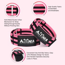 Booty Bands for Women Glutes & Hip Building, Blood Flow Restriction Bands BFR Bundle Booty Bands, Best Fabric Glute Bands Resistance Bands for Exercising Your Butt,Squat,Thigh (Lea-Stripe Pink)