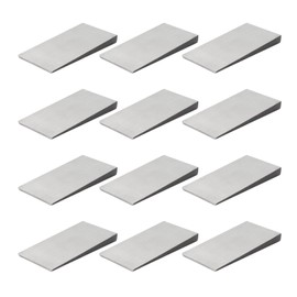 DIICCYO 12 Pcs Steel Flange Wedge, Triangle Flange Beveled Washers Right Angle Wedges, 3.9" x 2" Steel Silvery Wedge Safety Tool Tapered Wedges for Lathes Welding Machines Equipment