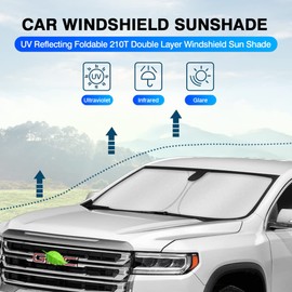 KUST Windshield Sun Shade for 2017-2023 GMC Acadia SUV Window Sunshade Sun Visor Protector Foldable Blocks UV Rays Keep Your Car Cooler