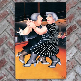 Global Designs Dancing On Qe2 Ceramic Tile Wall Art Picture Plaque Sign By Beryl Cook Novelty UV Printed Artwork H30x20cm