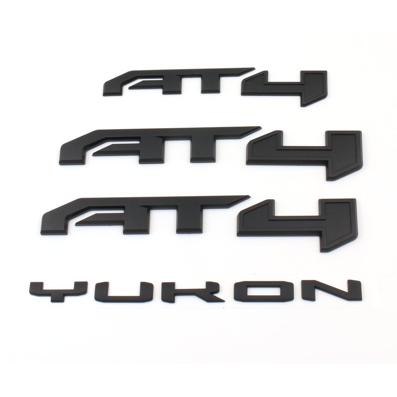 4PCS Set Door Rear AT4 Yukon Emblems Letters Compatible with