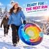 Heavy Duty Inflatable Snow Tube with Dual Handles, Thickened PVC