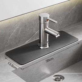 SUTLER Splash and Splatter Mat for Kitchen Faucet – Super Absorbent Fast Drying Diatom Mat to Catch Water Splashes, Splatters, And Drips Around Your Kitchen Faucet. Cut-To-Size For Bathroom Sinks.