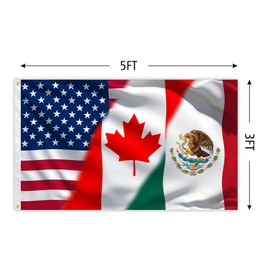 America Canada Mexico Flag 3x5 Ft North America Friendship Flags