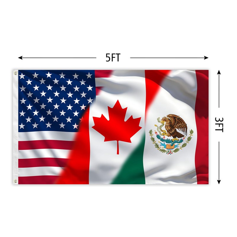 America Canada Mexico Flag 3x5 Ft North America Friendship Flags
