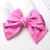 Prettyou Satin Fabric Hairbow Clip Barrettes，Large, layered bow with a