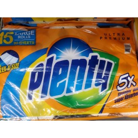 PLENTY Ultra Premium Paper Towels, White, 15 Total Rolls buy 3 get 1 free
