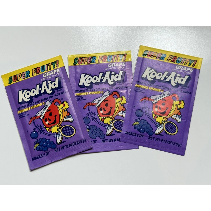 Kool-Aid Vintage 90s Kool-Aid Super Fruity Grape Flavor Packet NOS