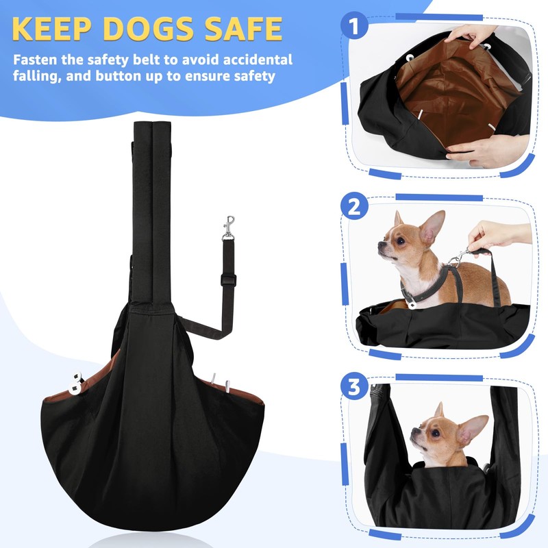 SlowTon Dog Carrier Sling - Thick Padded Shoulder Strap Adjustable
