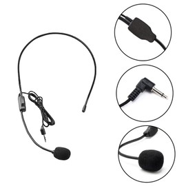 BORFUE 2pcs Head Mounted Microphone Mic Voice Coil Condenser Wired Mic for Voice Amplifier, Speaker Devices for Stage Performance Singing Dancing Teaching