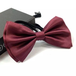 coool Wine Burgundy Color Neckwear Adult Men Pre-tied Bow Tie