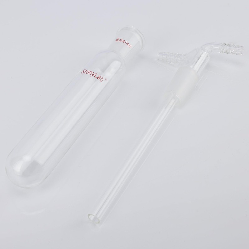stonylab Glass Vacuum Cold Trap Bubbler with 10mm Serrated Hose,
