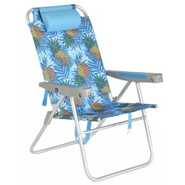 SUNNYFEEL Oversized Tall Folding Beach Chair Lightweight, 17" Portable Sand Chair for Adults Heavy Duty 500 LBS with Cup Holders, Foldable High Camping Lawn Chairs for Camp/Outdoor/Picnic/Sports