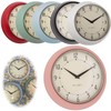 LS-LebenStil Vintage Metal Wall Clock Black 23 cm Kitchen Clock