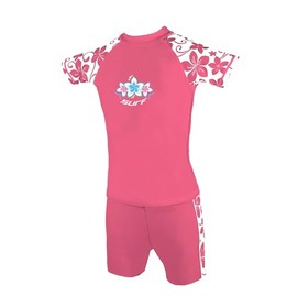 Kidz Swimmers Girls UV Sun Protection Rash Vest and Swim Shorts UPF 50+ Camelia Rose (11-12 Years)