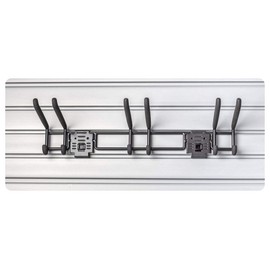 HandiWall 24" Locking 3-Hook Double Hook Slatwall Tool Storage Bar with Hook Locks