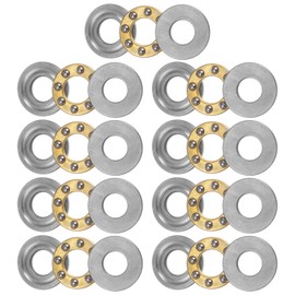 sourcing map F6-14M Thrust Ball Bearing 6mm x 14mm x 5mm Brass with Washers ABEC1 9pcs