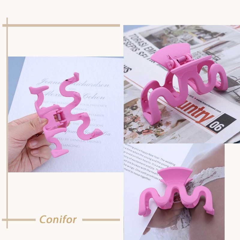 Sttiafay Large Hair Claw Clips Wavy Claw Clips for Women