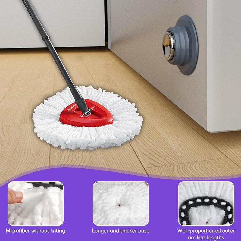 3Pcs Mop Replacement Heads Compatible for Vileda, Microfiber Swivel Mops