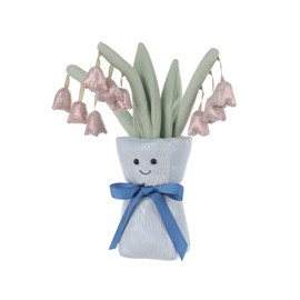 Apricot Lamb Lily of the Valley Vase Flower Plushies Stuffed Animals for Kids, Soft Cute Plush Toys for Baby Girl and Boy, Fluffy Blue Lily of the Valley Vase 11.9 Inches