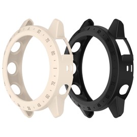 TenCloud MARQ gen 2 Watch Screen Cases Intended for Garmin MARQ 2 Athlete/MARQ 2 Aviator/MARQ 2 Captain/MARQ 2 Driver/MARQ 2 Golfer/MARQ 2 Expedition Accessories (Black+Ivory)