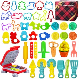 Dough Tools Set for Kids - 42PCS Playdough Toys Accessories with Stamps Cutter Scissor Rolling Pin and Storage Box, Party Favors Set for Age 2-8