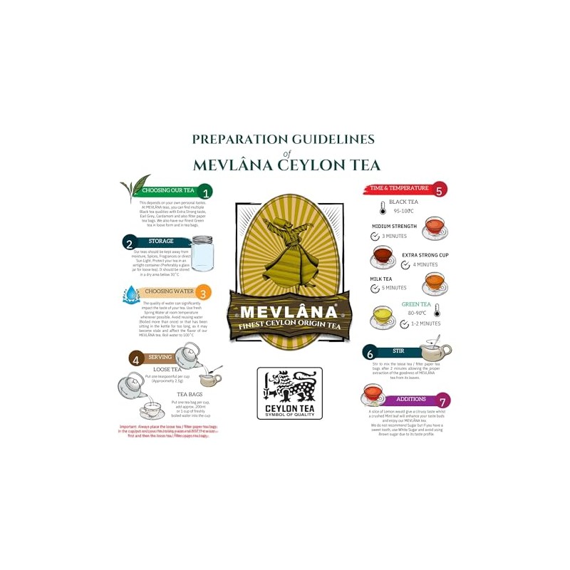 Mevlâna Pure Ceylon Black Tea – Luxurious Hand-Picked Blend, Premium