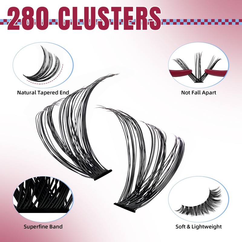 Mayhug Eyelash Extensions Set, 40D Lash Extension Set, 9-16 mm