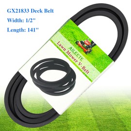 AILEETE GX21833 Deck Belt 1/2" x 141" for John Deere D140, D155, D160, E140, E150, E160, E170, S140, S160, S170, LA140, LA145 Riding Mower with 48'' Deck, Replace John Deere 48 inch Mower Belt GX20571