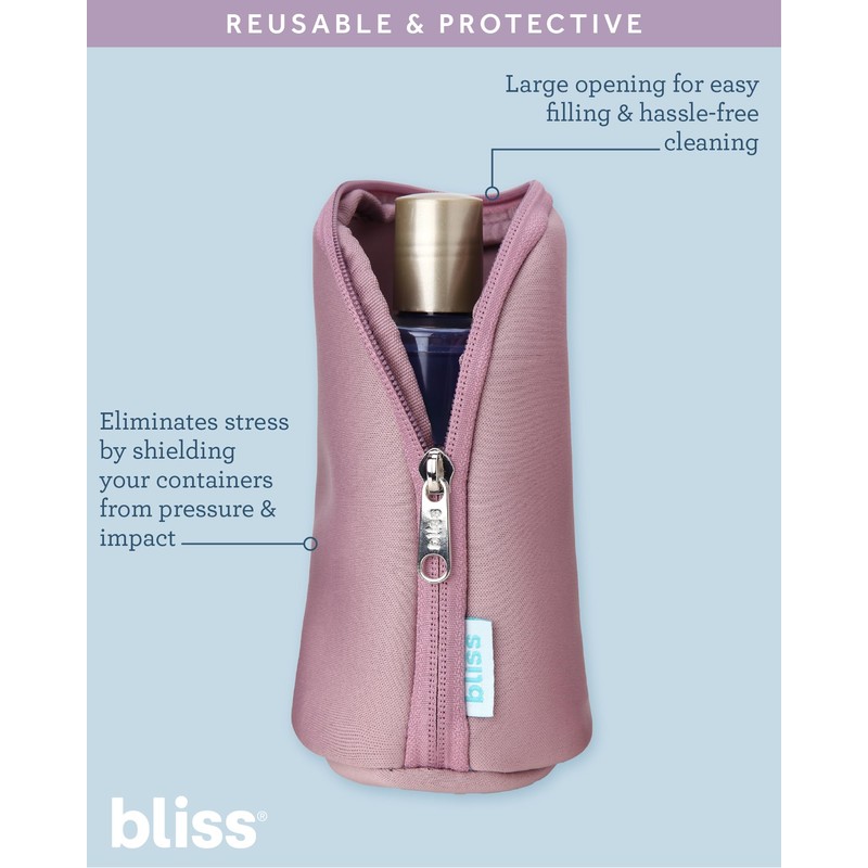 Bliss Travel Bottle Protector Set - 4 Pack Reusable Padded