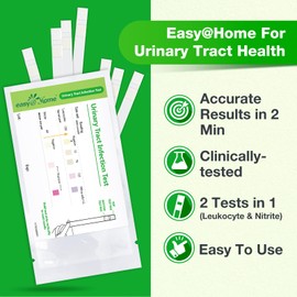 Easy@Home Urinary Tract Infection Test Strips 50 Individual Pack, Urine Test Strips for UTI Infections, Urinalysis Kit, Detect Leukocytes and Nitrites (UTIPOUCH-50P)