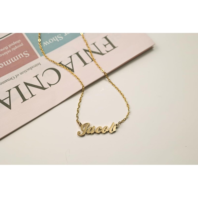 GR35Z9 Avery Name Necklace for Women Gold Nameplated Pendant Stainless