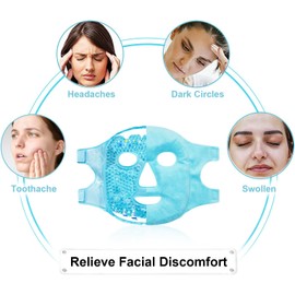 Cubierta De Mascarilla De Silicona Y Juego De Máscara Facial De Hielo, Máscara Facial Refrescante Para Ojeras, Hinchazón, Migrañas, Estrés, Enrojecimiento, Soporte De Mascaril