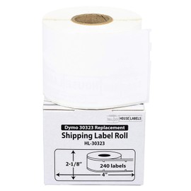 HOUSELABELS Compatible DYMO 30323 Shipping Labels (2-1/8" x 4") in Polypropylene Compatible with Rollo, DYMO LW Printers, 2 Rolls / 240 Labels per Roll