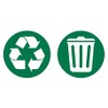 Two Pack Recycling Symbol Trash Can Vinyl Decal Stickers