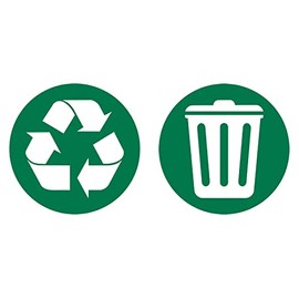Two Pack Recycling Symbol Trash Can Vinyl Decal Stickers