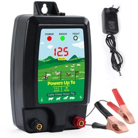 Kedifoai Electric Shepherd Dog 10km Range Electric Fence Shepherd Sheep Horses Cattle Poultry Shepherd (Digital Display)