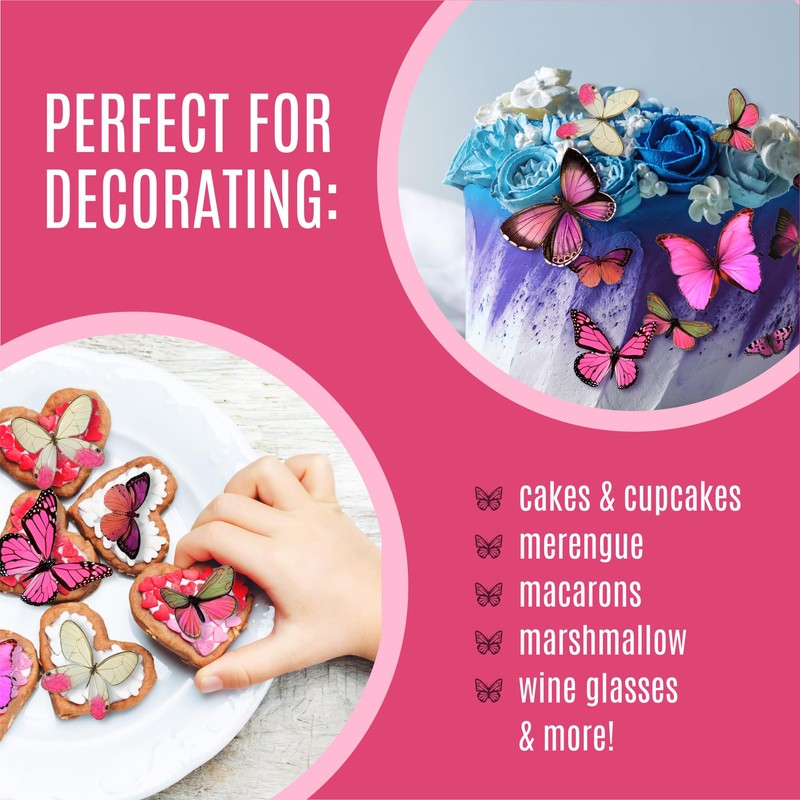 Sugar Robot Inc. Edible Butterflies Large Size Premium Crafted Made